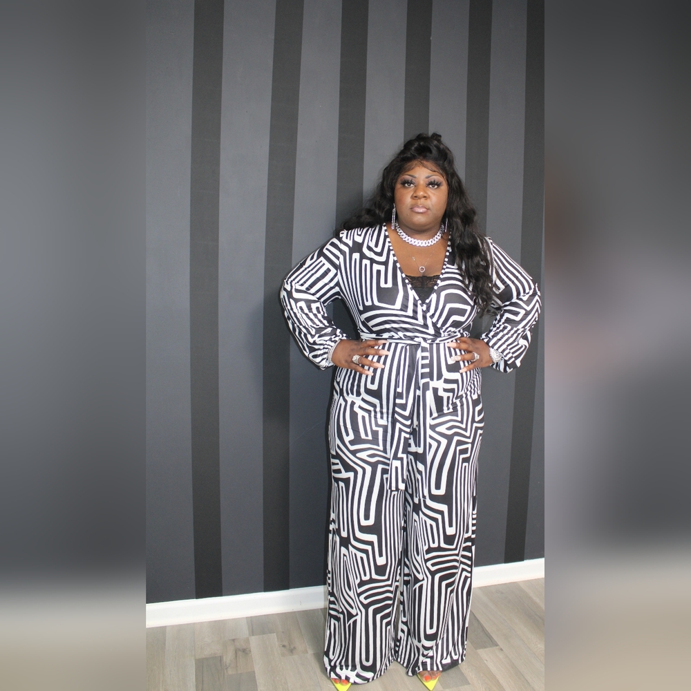NWOT Deep V Neck Jumpsuit